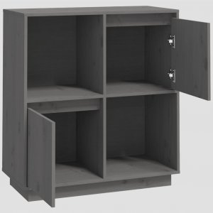 vidaXL Szafka, szara, 74x35x80 cm, lite drewno sosnowe 5