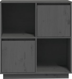 vidaXL Szafka, szara, 74x35x80 cm, lite drewno sosnowe 6