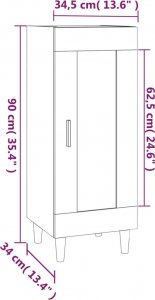 vidaXL Szafka, czarna, 34,5x34x90 cm 9