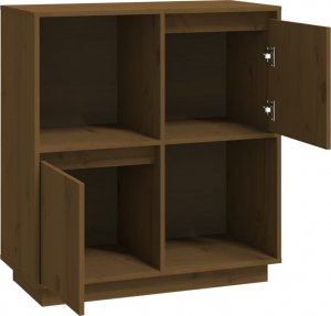 vidaXL Szafka, miodowy brąz, 74x35x80 cm, lite drewno sosnowe 5