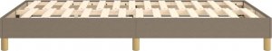 vidaXL Łóżko kontynentalne, kolor taupe, obite tkaniną, 120x200 cm 6