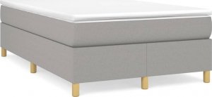 vidaXL Łóżko kontynentalne, jasnoszare, obite tkaniną, 120x200 cm 2