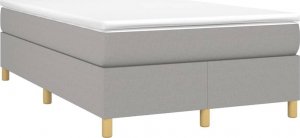 vidaXL Łóżko kontynentalne, jasnoszare, obite tkaniną, 120x200 cm 3