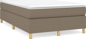 vidaXL Łóżko kontynentalne, kolor taupe, obite tkaniną, 120x200 cm 2