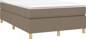 vidaXL Łóżko kontynentalne, kolor taupe, obite tkaniną, 120x200 cm 3