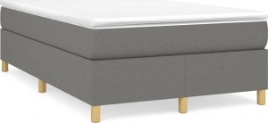vidaXL Łóżko kontynentalne, ciemnoszare, obite tkaniną, 120x200 cm 2