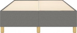 vidaXL Łóżko kontynentalne, ciemnoszare, obite tkaniną, 120x200 cm 5