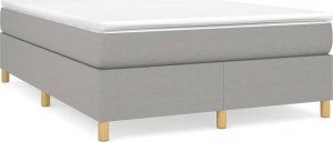 vidaXL Łóżko kontynentalne, jasnoszare, obite tkaniną, 140x200 cm 2