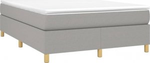 vidaXL Łóżko kontynentalne, jasnoszare, obite tkaniną, 140x200 cm 3