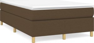 vidaXL Łóżko kontynentalne, ciemnobrązowe, obite tkaniną, 120x200 cm 2