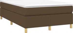 vidaXL Łóżko kontynentalne, ciemnobrązowe, obite tkaniną, 120x200 cm 3