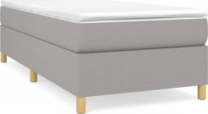 vidaXL Łóżko kontynentalne, jasnoszare, obite tkaniną, 90x190 cm 2