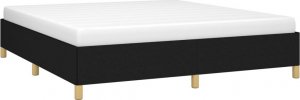 vidaXL Łóżko kontynentalne, czarne, tapicerowane tkaniną, 160x200 cm 3