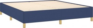 vidaXL Łóżko kontynentalne, niebieskie, obite tkaniną, 160x200 cm 4
