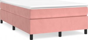 vidaXL Łóżko kontynentalne, różowa, 120x200 cm, tapicerowana aksamitem 2