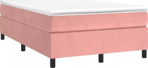 vidaXL Łóżko kontynentalne, różowa, 120x200 cm, tapicerowana aksamitem 3