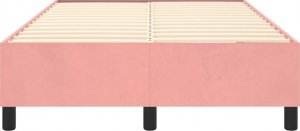 vidaXL Łóżko kontynentalne, różowa, 120x200 cm, tapicerowana aksamitem 5