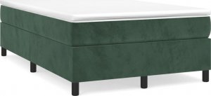 vidaXL Łóżko kontynentalne, ciemnozielona, 120x200 cm, obite aksamitem 2