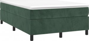 vidaXL Łóżko kontynentalne, ciemnozielona, 120x200 cm, obite aksamitem 3
