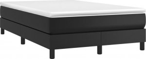 vidaXL Łóżko kontynentalne, czarne, obite sztuczną skórą, 120x200 cm 3