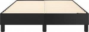 vidaXL Łóżko kontynentalne, czarne, obite sztuczną skórą, 120x200 cm 5