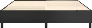 vidaXL Łóżko kontynentalne, czarne, obite sztuczną skórą, 160x200 cm 5
