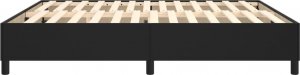 vidaXL Łóżko kontynentalne, czarne, obite sztuczną skórą, 160x200 cm 6