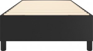 vidaXL Łóżko kontynentalne, czarne, obite sztuczną skórą, 80x200 cm 5