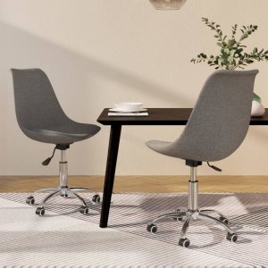 vidaXL Obrotowe krzesła stołowe, 2 szt., jasnoszare, obite tkaniną 1