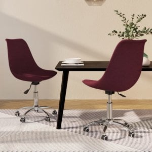 vidaXL Obrotowe krzesła stołowe, 2 szt., fioletowe, obite tkaniną 1