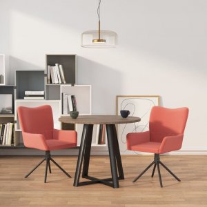 vidaXL Obrotowe krzesła stołowe, 2 szt., różowe, aksamitne 1