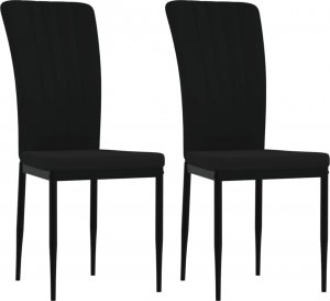 vidaXL Krzesła stołowe, 2 szt., czarne, obite aksamitem 2