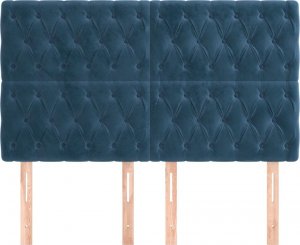 vidaXL Zagłówki do łóżka, 4 szt, ciemnoniebieski, 72x7x78/88cm aksamit 3