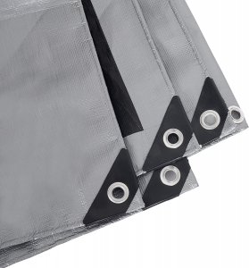 Plandeka Wimar Plandeka 260g 5x8 srebrno-czarna - plandeka samochodowa, budowlana, ogrodowa, na taras 4