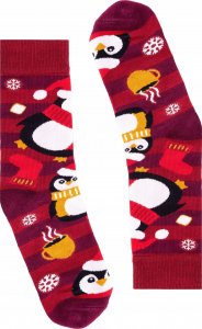 FAVES. Socks&Friends Świąteczne kolorowe skarpetki, PINGWINY 36-41 1