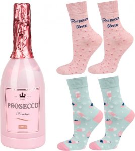 Soxo Zestaw 2x Damskie Skarpetki w butelce SOXO GOOD STUFF Prosecco zabawne na prezent  3540 1