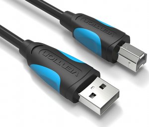 Kabel USB Vention USB-A - USB-B 1.5 m Czarny (VAS-A16-B150-F) 1