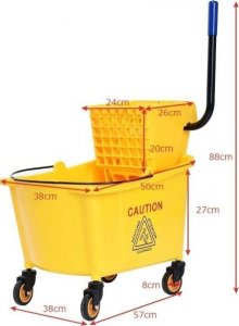 Costway Wiadro do mopa z wyciskaczem 32L 3