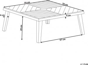 Beliani Stolik kawowy z drewna akacjowego 70 x 70 cm BARATTI! 5