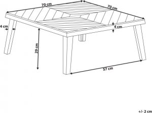 Beliani Stolik kawowy z drewna akacjowego 70 x 70 cm BARATTI! 6