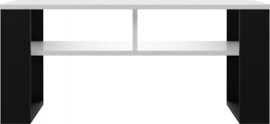 Topeshop STOLIK KAWOWY Z 2 PÓŁKAMI ŁAWA MODERN 2P BIEL CZERŃ 2