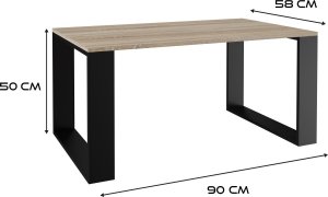 Topeshop STOLIK KAWOWY ŁAWA SALON LOFT MODERN DĄB SONOMA CZERŃ 6