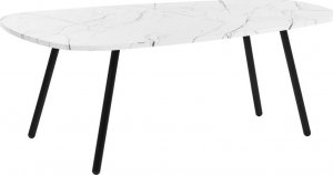 Beliani Stolik kawowy efekt marmuru biało-czarny BIDDLE! 2