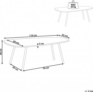 Beliani Stolik kawowy efekt marmuru biało-czarny BIDDLE! 7