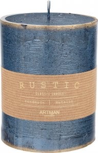 Artman ARTMAN Świeca ozdobna Rustic Patynowany - walec średni (średnica 9cm) niebieski 1szt 1