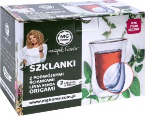 MG Home Szklanki termiczne 280 ml pucharki Renza Origami komplet 6 szt MG Home 1