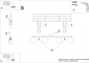 Lampa sufitowa Sollux Sollux Yoli SL.1154 plafon oprawa sufitowa 4x12W LED G9 IP20 biały/czarny 5
