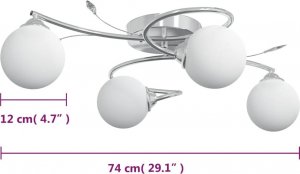 Lampa sufitowa vidaXL Lampa sufitowa, okrągłe szklane klosze, 4 żarówki LED, G9 6