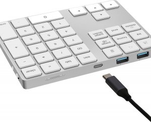 Klawiatura HDWR Bezprzewodowa aluminiowa klawiatura numeryczna z Bluetooth, 2x HUB USB  typerCLAW BN110 7