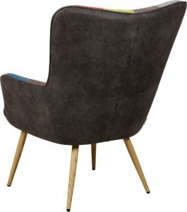 Beliani Fotel Z Podnóżkiem Patchwork Wielokolorowy Vejle! 6